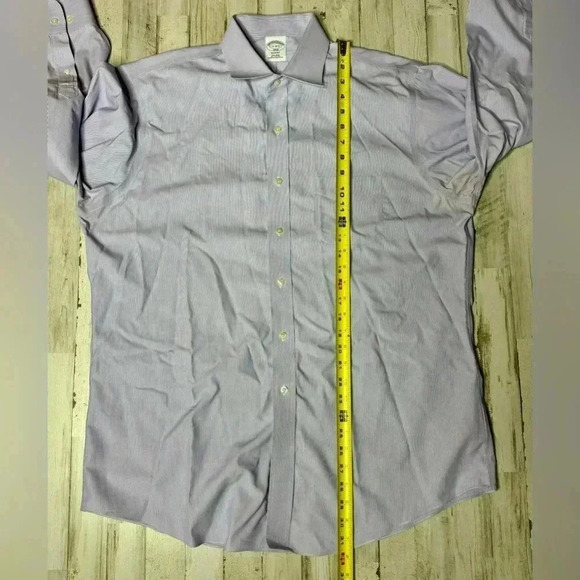Brooks Brothers Shirt Mens 17 4/5 Button Up Long Sleeve Dress Light Purple - Picture 10 of 13